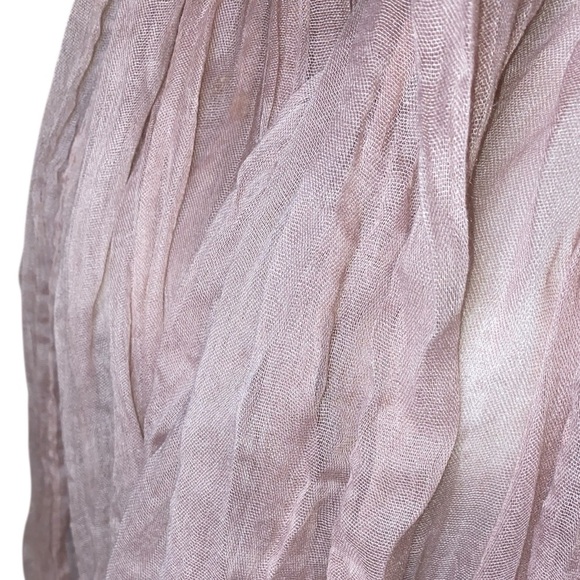 CRINKLE SCARF Long Lightweight Cotton/Linen Blend in Dusty Rose Pink 116” x 33” - Picture 7 of 7